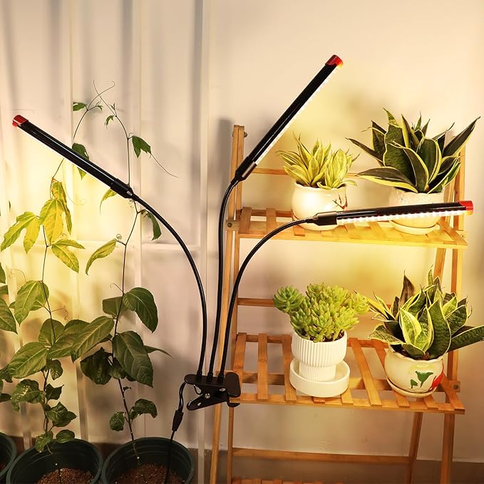 Clip Grow Light for Seed Starting with Timer, 27W Grow Lights for Indoor Plants Full Spectrum, 2026 Brightest LED Plant Grow Light for Houseplants, Bonsai, Pot Plants, Seedlings