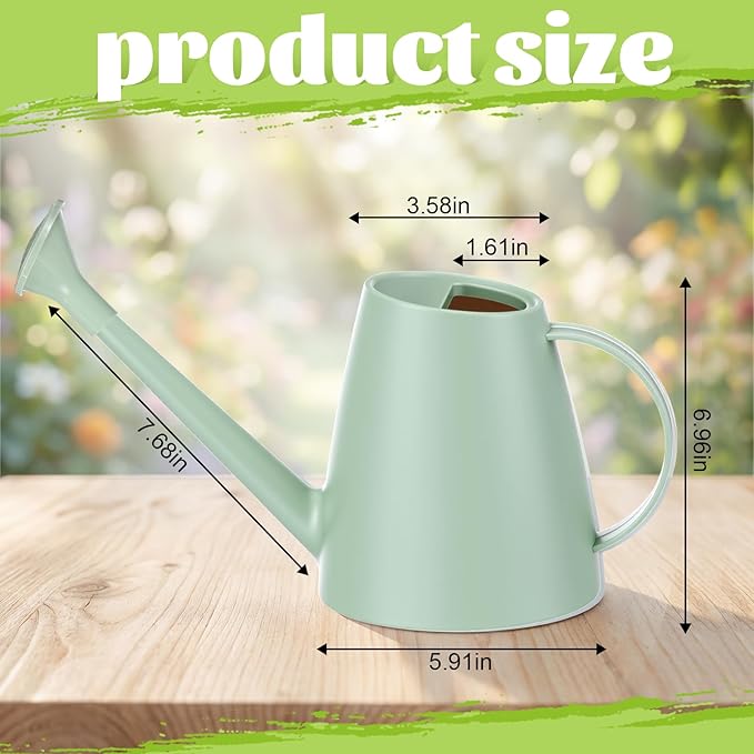4 Pack Watering Can for Indoor Plants 1.8L Plastic Watering Can with Long Spout, Lightweight for Garden, Flowers, Plants, Lightweight Mint Green Design