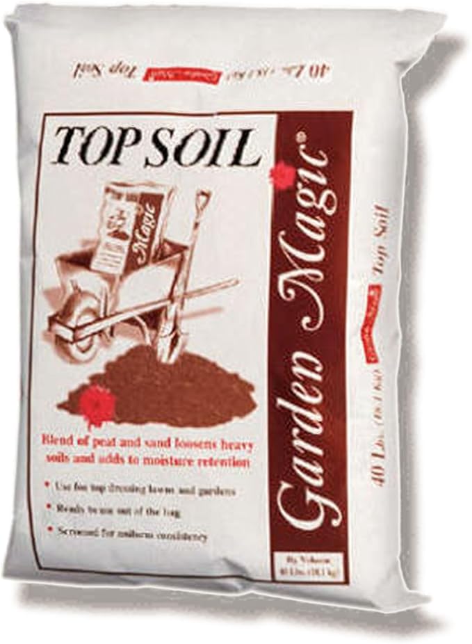 Michigan Peat 40 Pound Bag Garden Magic Organic Planting Potting Top Soil Blend Mix for Indoor and Outdoor Gardening and Landscapes, White, 60 Pack