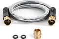 Cesun Short Garden Hose 3 feet, Small Metal Leader Hose, Drinking Water Hose, Flexible, Lightweight Stainless Steel Water Pipe for RV, Outdoor, Yard, 3ft x 5/8", Female to Female