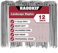 RAOOKIF 12 Inch Galvanized Garden Landscape Staples, 150Pcs Metal Stakes, 11 Gauge Heavy Duty Ground Stakes for Decoration, Fence, Lawn, Fabric Pins