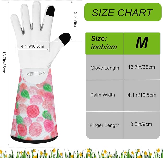 Leather Long Gardening Gloves for Women Thorn Proof Garden Gloves Yard Working Gloves