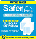 Safer Home SH512 Trap Refill Pack of Glue Cards for SH502 Indoor Fly Trap, Official Safer Home Refills with StickyTech Glue Card Technology, 12 Count (Pack of 1)
