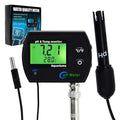 2 in 1 pH & Temperature Monitor, pH Meter with Backlight Function, Dual Display 0.00~14.00pH °C/ °F Water Quality Tester pH Monitor for Water, Fish Tank, Aquarium, Hydroponics, Pools