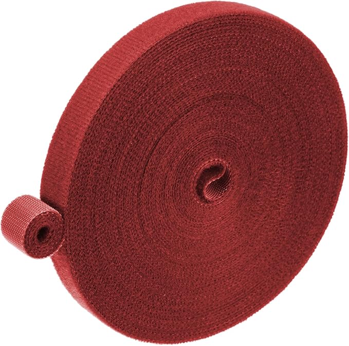 1-Roll Garden Plant Tape, 33 ft x 0.5 in Garden Hook and Loop Plant Ties Multi-Purpose Use Adjustable and Reusable Twist Wire Tape for Plants/Flowers/Vines [Red]