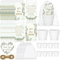 Ctosree 50 Sets Let Love Grow Wedding Favors for Guests Include Self Adhesive Seed Packets (Seed Not Include) White Flowerpot Thank You Tags and Organza Gift Bags for Bridal Shower Wedding Party Favor