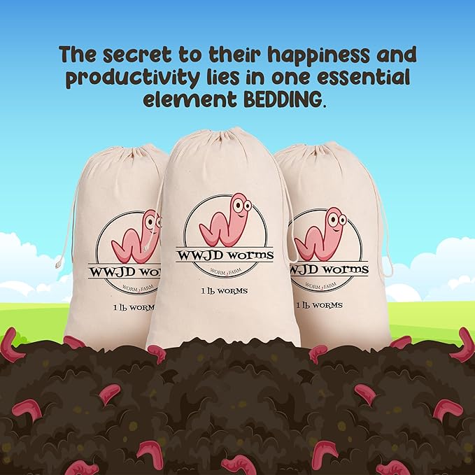 Red Wigglers Composting Worms - 1lb Red Worms for Composting - Use on Worm Castings for Plants, Garden, Worm Farm & Compost Starter, Easy to Manage