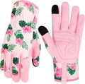 Leather Gardening Gloves for Women Thorn Proof Garden Gloves Touch Screen Working Gloves Gifts,M