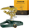 FANHAO Heavy Duty Pulsating Impact Lawn Sprinkler with Metal Base, 100% Metal 360°Adjustable Circular Zinc Impulse Sprinkler for Large Area Lawn & Yard Irrigation, Covers Up to 5800 sq. Ft
