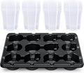 homenote 4 Inch Seed Starting Trays with Clear Nursery Pots, 2-Pack 20-Cell Seedling Starter Trays & 4" Nursery Pots 40 Pcs with Drainage, Plant Starter Germination Trays for Indoor Outdoor Growing