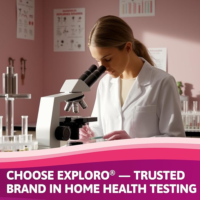 Exploro Vaginal pH Test Kit, Clinically-Tested Vaginal Infection Test Kit, Fast & Accurate Results for PH Balance for Women, Vaginal pH Test for BV, Yeast, at Home Testing Pack of 7