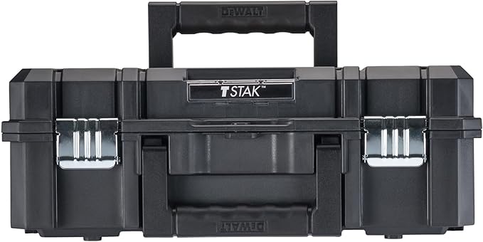 DEWALT TSTAK II Tool Box, Flat Top Tool Storage Case, Organizer Box Holds Up To 66 lbs, Flexible Platforms for Stacking, 13 Inch (DWST17807)