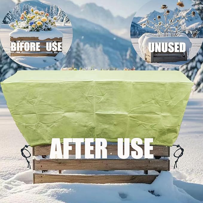 EJW Planter Cover, Plant Covers Freeze Protection,4 Pack 59"*17.7"x15.7" Planter Covers for Winter, Frost Cloths for Outdoor Plants, Raised Bed Covers for Winter.