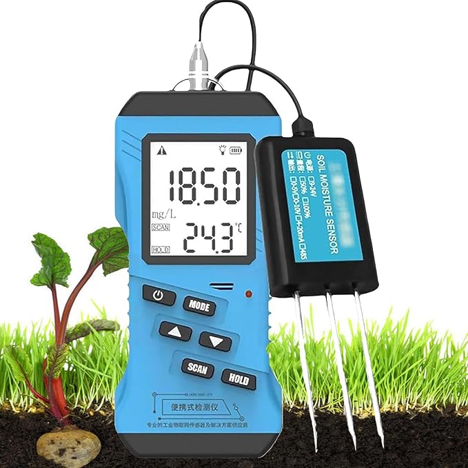 Soil Tester - 7-in-1 Digital Meter for pH, Moisture, Nutrient Conductivity, Phosphorus, Potassium, and NPK for Soil Fertility Testing