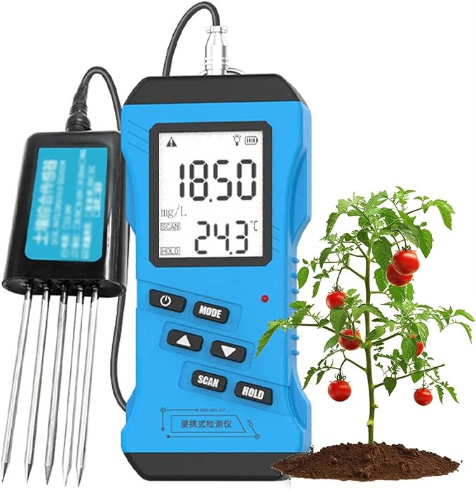 7-in-1 Soil Tester: Ph, Moisture, Nutrients, Conductivity, Npk, Phosphorus & Potassium - High Accuracy Digital Fertility Meter for Garden & Plant Care