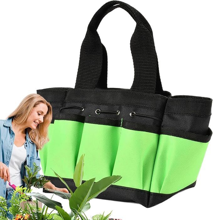 Garden Tool Storage Bag – Oxford Cloth Organizer, Waterproof Material, Lightweight Portable Design, Multiple Pocket Feature, Secure Tool Holder | Perfect Storage Gloves Scissors Hammer Nails