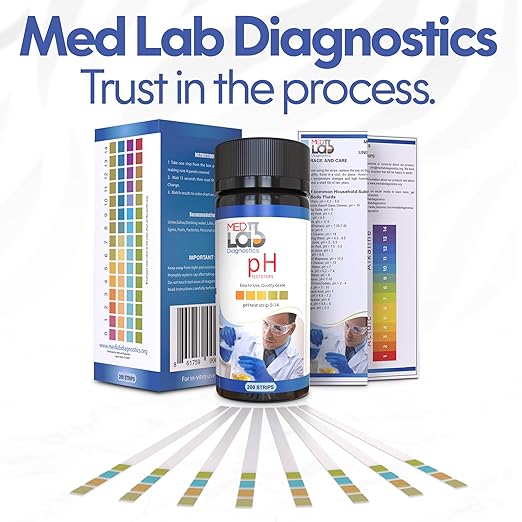 pH Test Strips - 200 Litmus Paper pH Test Strips for Urine and Saliva Level Testing (PHUNIV) - 0 to 14 Universal Plastic pH Strips Drinking Water, Kombucha, Pool, Spa, Hotub, Soap, & Urine and Saliva