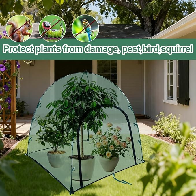 2pack Pest Guard Covers,36x36x37 Inches Garden Mesh Plant Cover Insect Bird Barrier Netting Mesh Outdoor Plant Tent Cover Pest Protection Guard for Fruit Vegetables