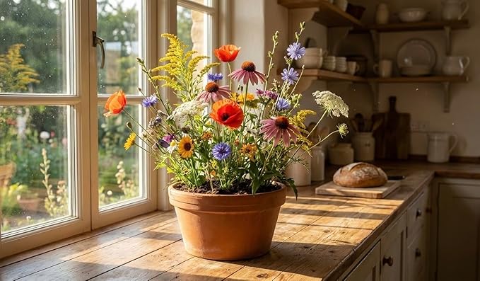 Partial Shade Wildflower Mix - (Seed Packet) - Bring Color to Low-Light Areas That Thrive with Dappled Sun, producing Vibrant Blooms in Yards, Garden beds, Fence Lines, and Woodland Edges.