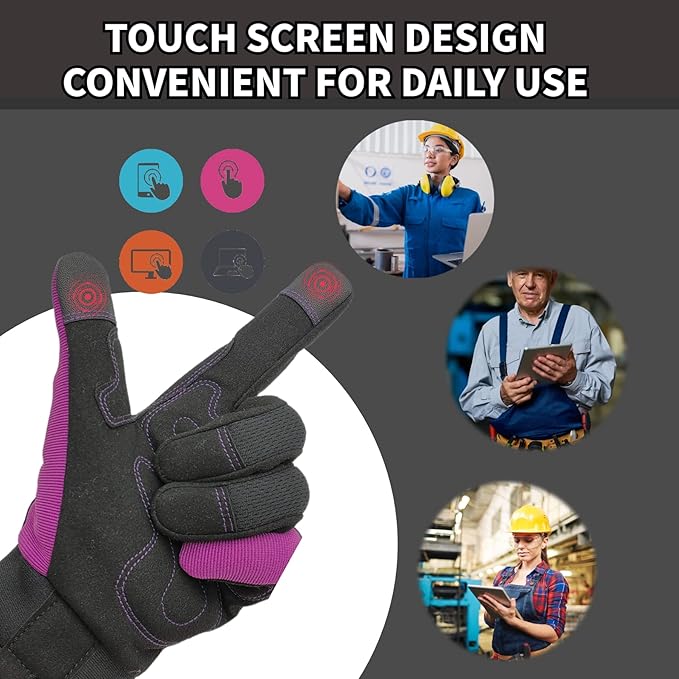 Safety Work Gloves for Men&Women,Utility Working Gloves,Mechanic Gloves,Yard Work Gloves,Performance Fit,Touchscreen