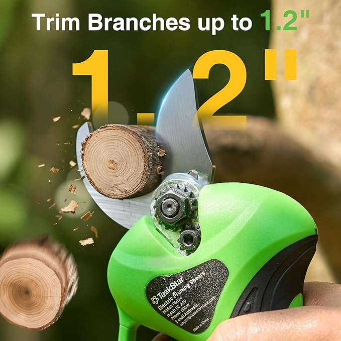 2-in-1 Electric Pruning Shears: 20V Cordless Pole Pruner 1.2" Cutting Diameter - 2 Pcs 4000mAh Battery, 9Ft Telescopic Pole, Extra SK5 Blade, 3 Modes Brushless Power Tree Pruner for Gardening