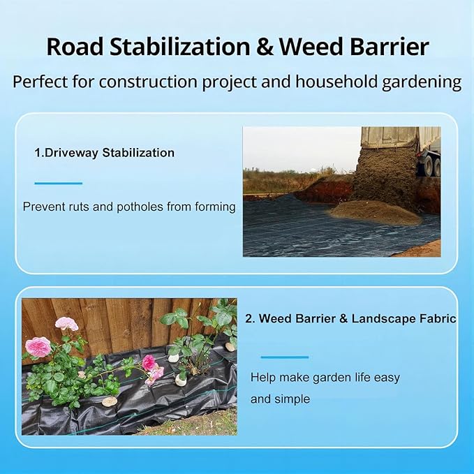 Driveway Fabric, 13FT x115FT Road Fabric Commercial Weed Barrier Fabric, Landscape Fabric Heavy Duty 3.5OZ French Drain Fabric for Erosion Control,Landscape Fabric,Construction Projects