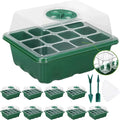 10 Packs Seed Starter Tray Seed Starter Kit with Humidity Dome (120 Cells Total Tray) Seed Starting Trays Plant Starter Kit and Base Mini Greenhouse Germination Kit for Seeds Growing Starting