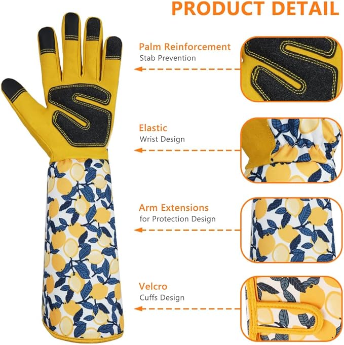 Ainiv Long Gardening Gloves for Women, Thorn Proof Gardening Gloves, Protective Garden Gloves Women