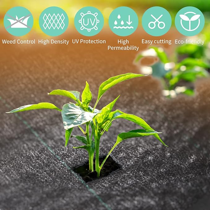 6ft x 300 ft Garden Weed Barrier Landscape Fabric Heavy Duty,Weed Blocker Fabric, Geotextile Fabric Under Gravel,Garden Tarp to Prevent Weeds, Landscaping Fabric, Driveway Fabric