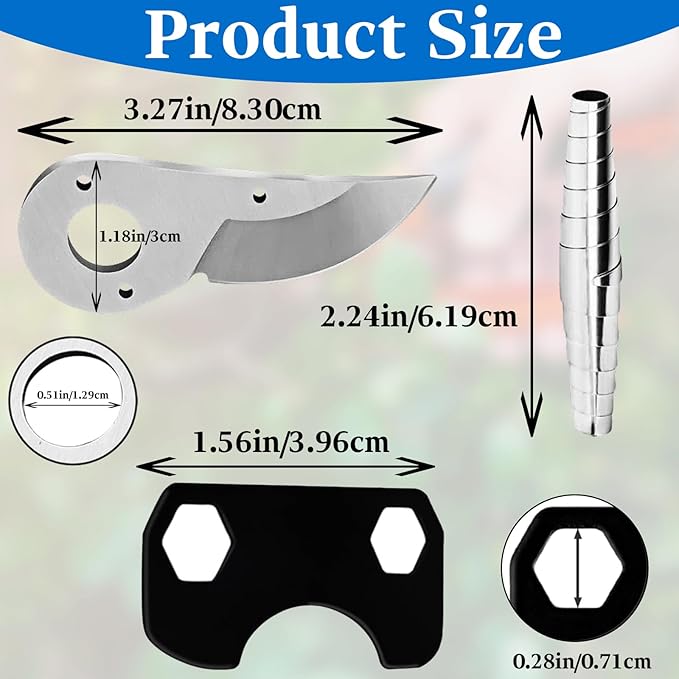 4-in-1 Set Hand Pruner Replacement Kit (2/3-1) for Pruners Models F2, F4 &F11, Spare Blade, 2 Springs & Adjustment Key, Replacement for Garden Shears & Clippers