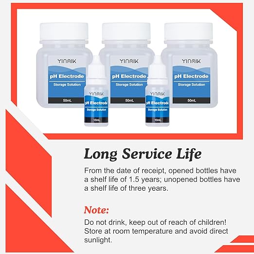 pH Storage Solution 3M KCL Storage Solution pH Buffer Solution Storage pH Electrode Storage Solution pH Probe Storage Solution pH Meter Storage Kit for All pH Tester pH Reader pH Checker pH Monitor