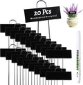 20 PCS Metal Plant Labels for Outdoor Garden Weatherproof, Reusable Metal Plant Markers, for Plants Herb Seedlings Flowers (Black)