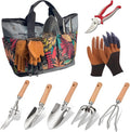 Gardening Tool Set of 8 PCS Stainless Steel Garden Tool Set with Garden Tool Bag Gardening Hand Tools,Ideal Gardening Gifts for Men and Women