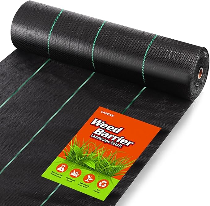 6FT x 100FT Weed Barrier Landscape Fabric, 3.2oz Premium Heavy Duty Garden Cloth, Ground Cover for Gardening, Farming