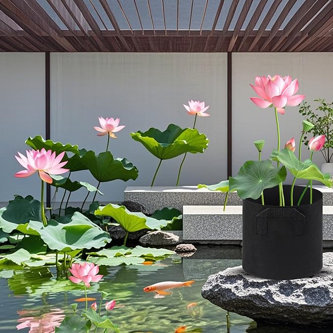 12Pcs Lily Plant Pots for Pond, Aquatic Pond Planter for Pond Durable Breathe Reusable Fabric Plant Bags for Aquatic Plants, Potato, Carrot, Onion, Flower(2 Gallon)