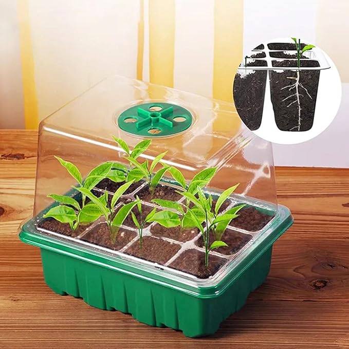 Plant Germination Kit with Full LED Grow Light, Reusable Seed Starter Tray, Adjustable Ventilation, USB Powered - Promotes Indoor Plant Growth, Ideal for Gardeners and