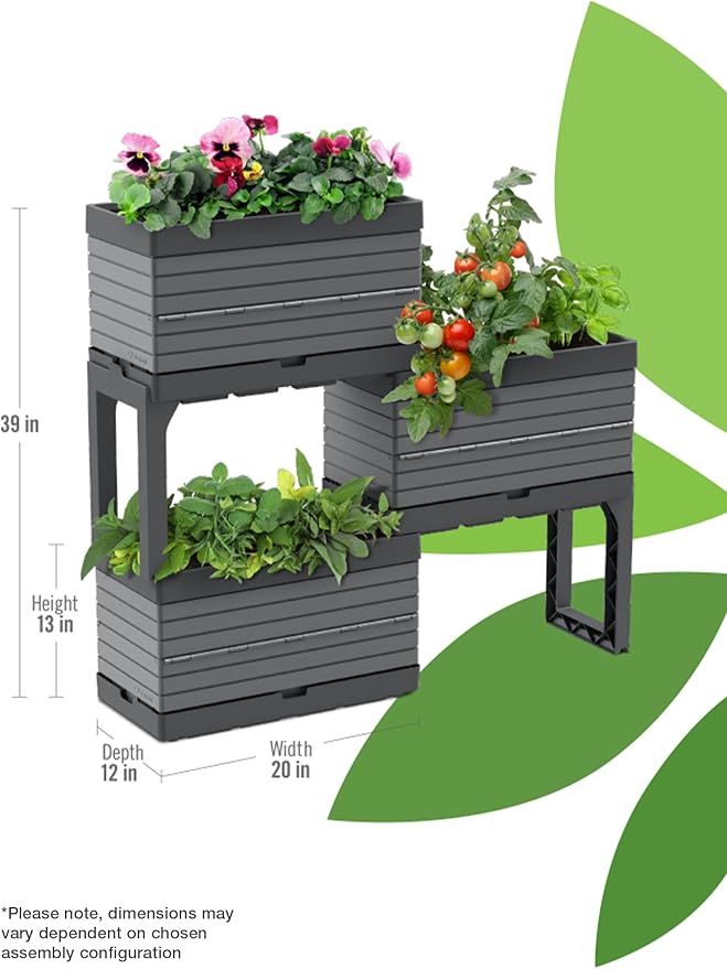 Southern Patio FlexSpace 5-pc. Modular Raised Garden with 3 Collapsible Planter Boxes & 2 Legs