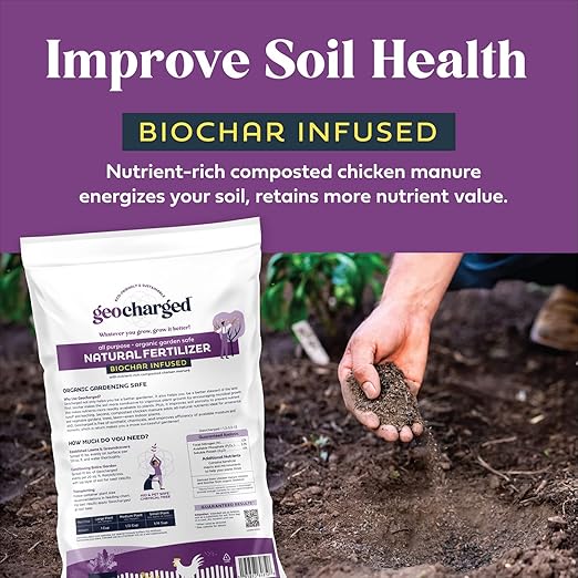 Organic Fertilizer Biochar Activated with Chicken Manure Indoor Outdoor Plant Food, Kid and Pet Safe, No Odor for Soil, Flowers, Potted Plants, Raised Beds, Vegetable Garden, Compost, 4 oz
