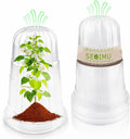 30 Pcs Upgraded Transparent Garden Cloches for Plants, Reusable Plant Covers, Plant Protectors from Animals for Garden Plants, Plant Covers Freeze Protection, Compatible with Slug Collar