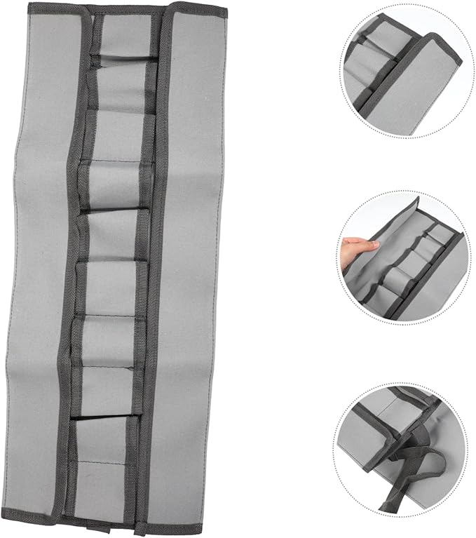 1pc Canvas Gardening Tool Storage Bag Rolling Tool Organizer for Home and Holder for Shovels Scissors and More Gray