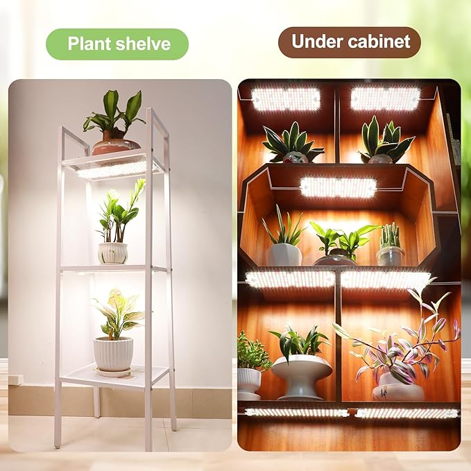 3Pack 2026 Ultra-Thin Panel Grow Lights for Seed Starting, Vegetables, Greenhouse & Under Cabinet & Shelf Plants with Timer 4/8/12/16/20H, Free Connect Full Spectrum Indoor LED Plant Growing Lamps