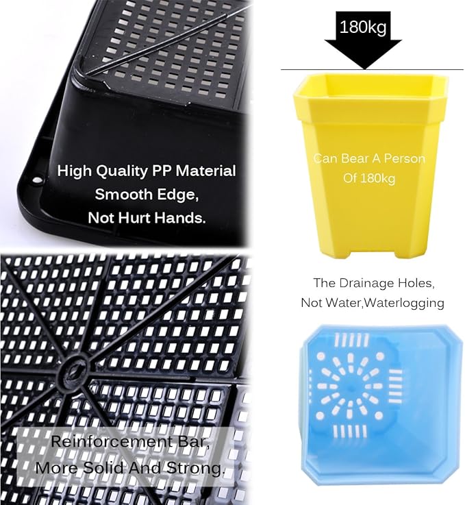 eZAKKA Seedling Starter Trays, 15x12 inches Seed Plant Grow Starting Germination Kit Greenhouse Humidity Domed Propagator Trays with 20 Pieces Square Seed Starter Pots for Seedling, Flower, Garden