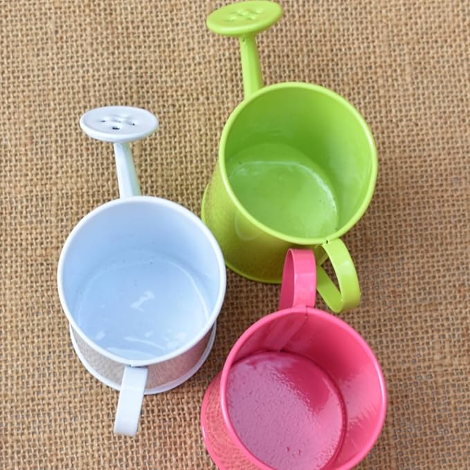 Mini Handmade Decorative Watering Can, Set of 6, Height 2.36 inch, Cute Metal Jug for Hand Crafts,Garden Theme Parties, Home Decor and Accessories of Refrigerator Magnets (Height 2.36 inch)