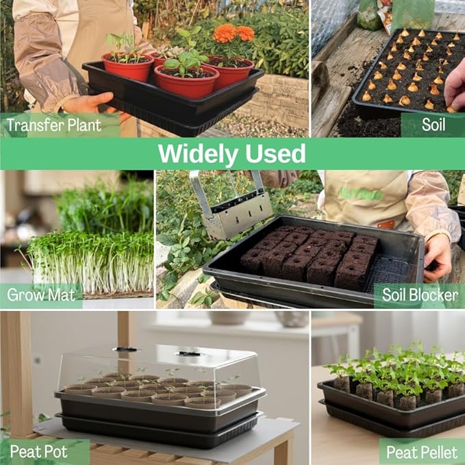 Soil Blocking Trays 15x12inch Mesh Tray 5 Pack Seed Starter Tray Mesh Bottom Trays for Soil Blocks, Seedling, Microgreen, Wheatgrass