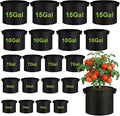 20 Pack Mixed Size Grow Bags, Heavy Duty Thickened Fabric Pots Nonwoven Plant Bags with Handles, Breathable Plant Growing Containers Bags for Nursery Garden Fruit Vegetable Flower(3/5/7/10/15 Gal )