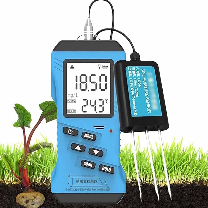 7 in 1 Soil Tester, Digital PH Meter for Soil, NPK Tester with Moisture & Temperature Sensor, Backlit LCD Garden Soil Test Kit for Lawn, Farm, Indoor/Outdoor Plants