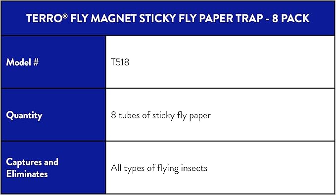 TERRO T518 Fly Trap Indoor Housefly, 4 Pack, Sticky Fly Trap Indoor Hanging