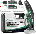 Saker Mini Chainsaw,6 Inch Portable Electric Chainsaw Cordless, Small Handheld Chain saw for Tree Branches,Courtyard, Household and Garden,Gift for Men Dad(SK1806D-G)