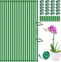 20Pcs Plant Stakes 17inch, Toylin Adjustable Length Plant Support Stake Green Orchid Stick with Clips for Indoor Outdoor,Garden Pole for Potted Orchid Tomato Vegetables