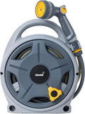 Retractable Garden Hose Reel, 1/2"x 50FT Heavy Duty Hose with 10 Spray Patterns - Leakproof, Durable & Compact Design for Garden Watering, Car Washing, Pet